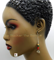 Elephant Earrings Beaded Jewelry Women Long Silver The Blacker The Berry