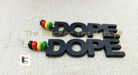 Wooden Earrings Ethnic Tribal Red Hand Painted Jewelry Black Dope Handmade Black Business