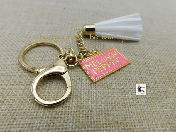 Melanin Keychains Pink Gold Accessories Black Owned