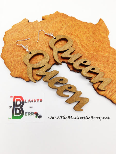 Queen Earrings Wooden Hand Painted The Blacker The Berry®