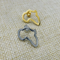 Africa Stud Earrings Post Gold Tone Silver Stainless Steel Jewelry