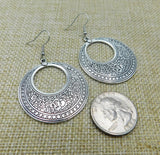 Silver Hoop Earrings Antique Fashion Jewelry Women Black Owned