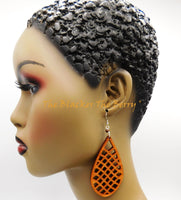 Goddess Earrings Ethnic Women Wooden Red Ethnic Jewelry Set