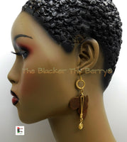 African Earrings Wooden Jewelry Women Dangle Ethnic Afrocentric