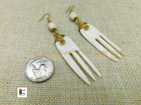 Ethnic Earrings Dangle African Jewelry Women White Comb