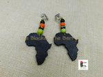 Black Africa Clip On Earrings Beaded Orange Green Handmade Women Non Pierced
