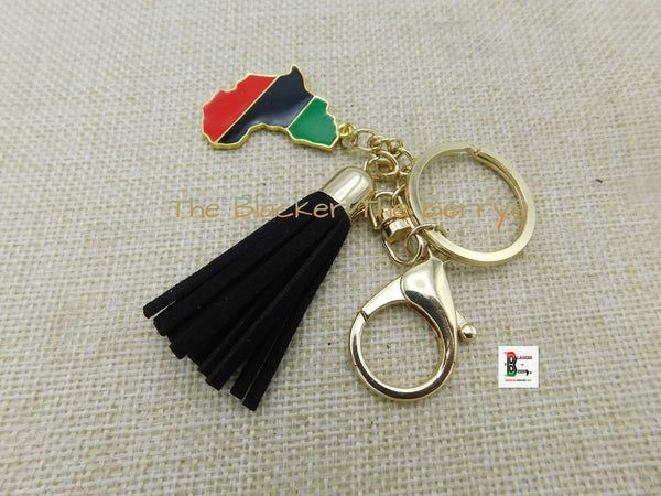 Africa Keychains RBG Gold Black Accessories Black Owned
