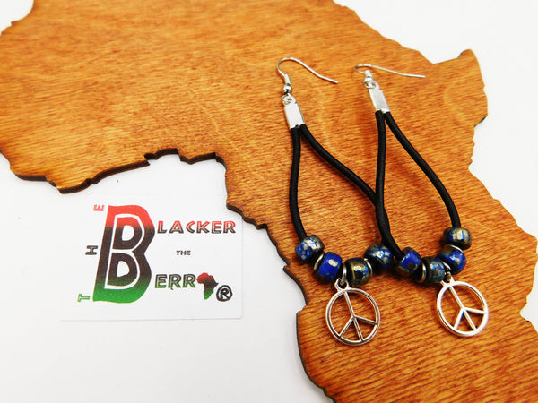 Peace Earrings Women Jewelry Dangle Leather