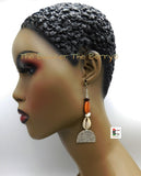 Ethnic Tribal Earrings Long Cowrie Silver Women Black Owned