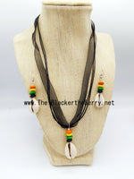 Ethnic Jewelry Beaded Necklaces Green Orange Black Yellow