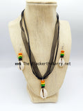 Ethnic Jewelry Beaded Necklaces Green Orange Black Yellow