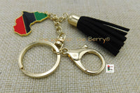 Africa Keychains RBG Gold Black Accessories Black Owned