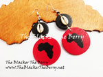 Africa Earrings Red Black Wooden Hand Painted The Blacker The Berry®