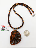 Lion Necklace Wooden Beaded Jewelry The Blacker The Berry SALE