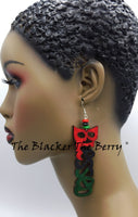 Blessed Earrings RBG Hand Painted Handmade Wooden Jewelry