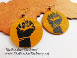 Fist Earrings Black Yellow Hand Painted Women Jewelry The Blacker The Berry®