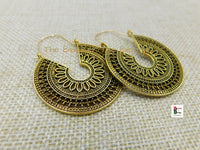 Antique Gold Hoop Earrings Women Jewelry
