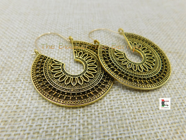 Antique Gold Hoop Earrings Women Jewelry