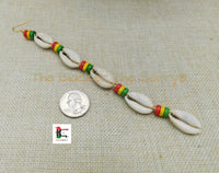 African Cowrie Shell Large Earrings Extra Long Afrocentric Women Red Yellow Green Jewelry
