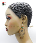 Women Lion Earrings RBG Wooden Jewelry Handmade