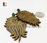 Women Lion Earrings RBG Wooden Jewelry Handmade