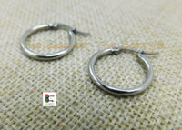 Silver Hoop Earrings Stainless Steel Jewelry Black Owned