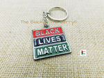 Black Lives Matter Keychains Antique Silver RBG Pan African