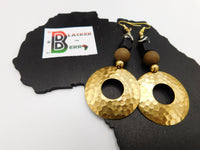 Hammered Earrings Circle Beaded Ethnic Women Jewelry