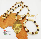 Ethnic Men Necklaces African Beaded Jewelry Bracelet Gift Set Sale