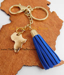 Africa Key Chain Purse Charm Gold Ethnic Car Accessories