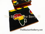 African Coasters Black Green Red Yellow Set of 4 Handmade