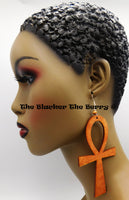 Ankh Earrings Wooden Jewelry Handmade Large