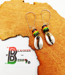 Silver Cowrie Earrings Rasta Jewelry Women