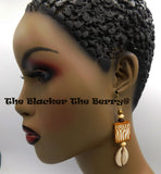 Cowrie Shell Earrings Animal Print Jewelry Ethnic Women