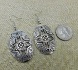 Antique Silver Earrings Women Ethnic Cross Fashion Jewelry