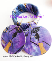 African Jewelry Purple Ankara Jewelry Set Bracelet Earrings Handmade