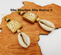 Cowrie Shell Earrings Animal Print Jewelry Ethnic Women