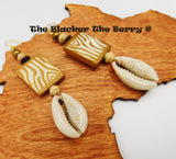 Cowrie Shell Earrings Animal Print Jewelry Ethnic Women