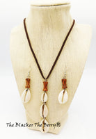 Cowrie Shell Necklace Jewelry Set Earrings Women Ethnic