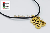 Dwennimmen Charm African Adinkra Gold Jewelry Black Necklace Adjustable