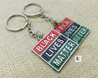 Black Lives Matter Keychains Antique Silver RBG Pan African