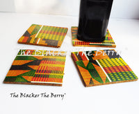 African Coasters Set of 4  Kitchen Home Decor