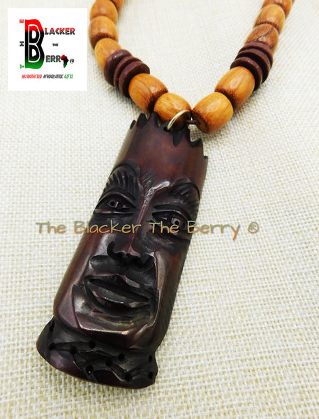 Large African Mask Men Jewelry Gift Ideas for Him Ethnic Afrocentric Black Owned