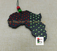 African Wooden Car Charm Handmade Accessories Black RBG  Bling Gift Ideas Black Owned