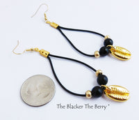 Gold Cowrie Earrings Beaded Jewelry Women Ethnic
