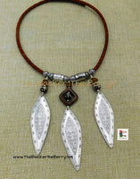 Women Tribal Necklace Antique Silver Spear Beaded Ethnic Jewelry Black Owned