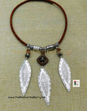 Women Tribal Necklace Antique Silver Spear Beaded Ethnic Jewelry Black Owned