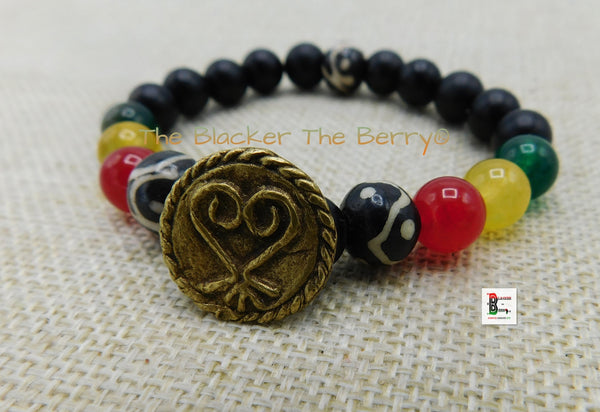 Sankofa Bracelets Beaded Afrocentric Handmade Jewelry Black Owned Red Yellow Green