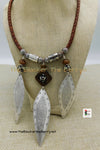 Women Tribal Necklace Antique Silver Spear Beaded Ethnic Jewelry Black Owned