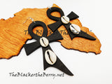 Ankh Earrings Large Black Cowrie Shell Handmade The Blacker The Berry ®